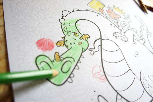 Sant Jordi Colorear ilustración infantil 2016 download libro infantil Donde viven los monstruos dragon princesa