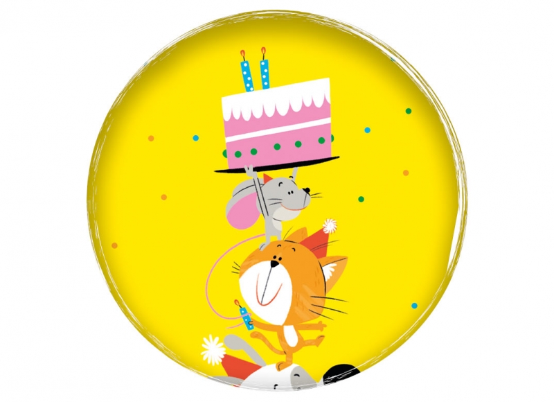 plum pudding licensing fun funny animals divertido cumpleaños feliz cumple happy birthday postcard greeting card illustration ilustracion